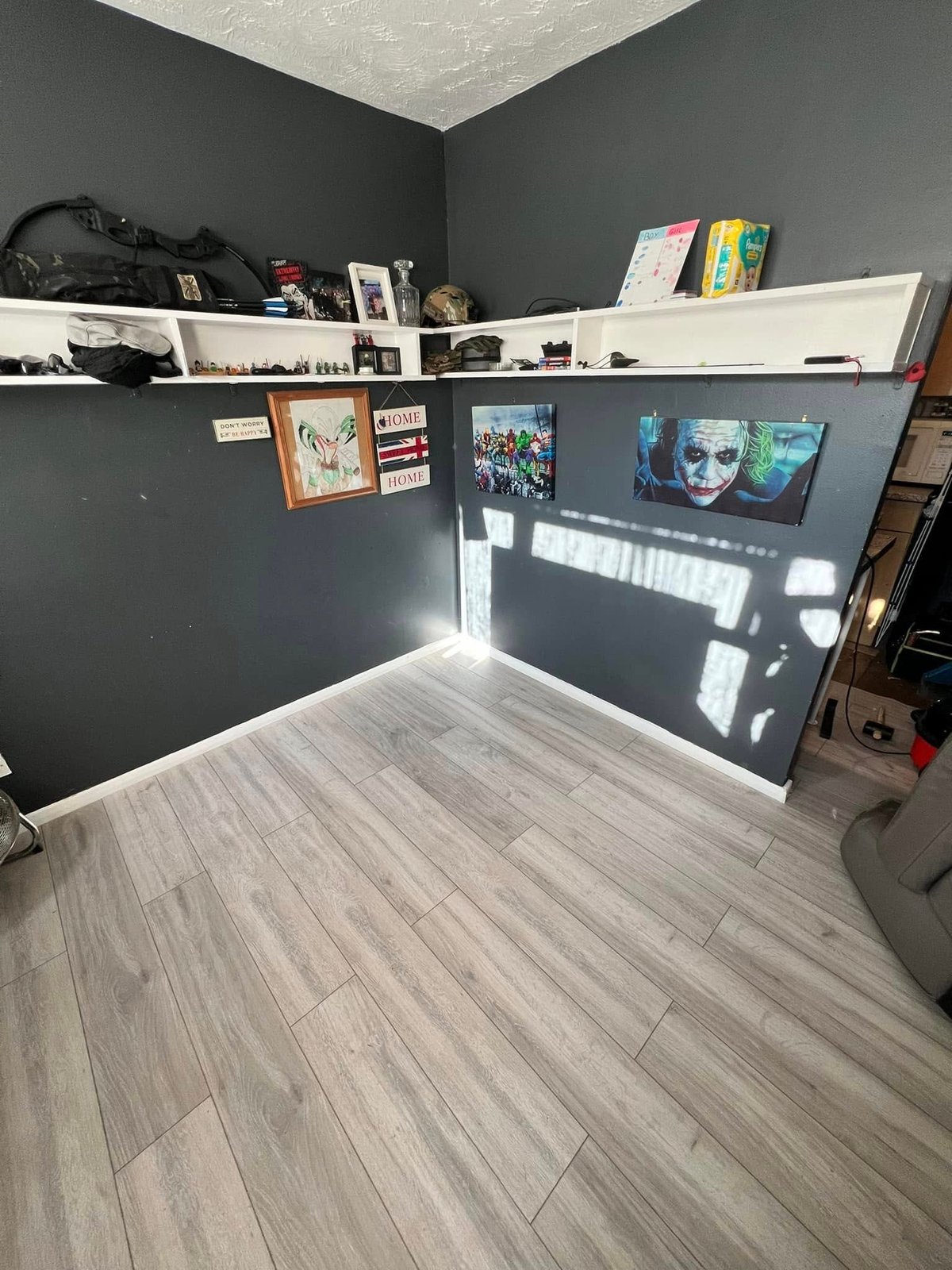 Laminate flooring fitted in a Kent bedroom